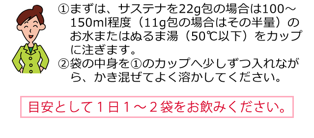 毎日続けられるサステナのお召し上がり方