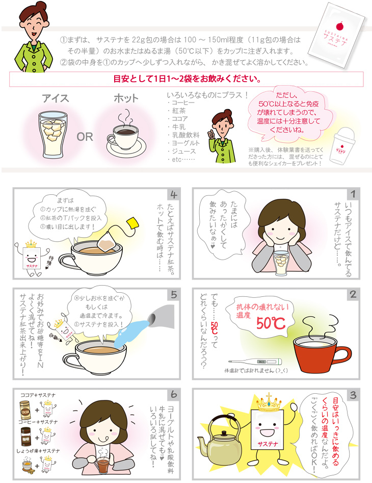 毎日続けられるサステナのお召し上がり方